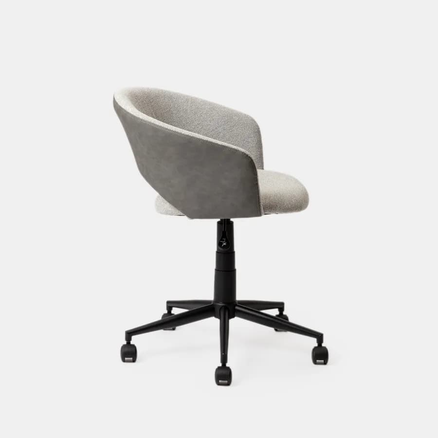 Sedia girevole da ufficio in tessuto effetto maglia grigio chiaro con schienale in similpelle grigio - Valzer