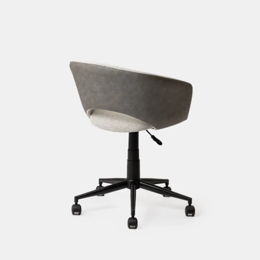 Sedia girevole da ufficio in tessuto effetto maglia grigio chiaro con schienale in similpelle grigio - Valzer