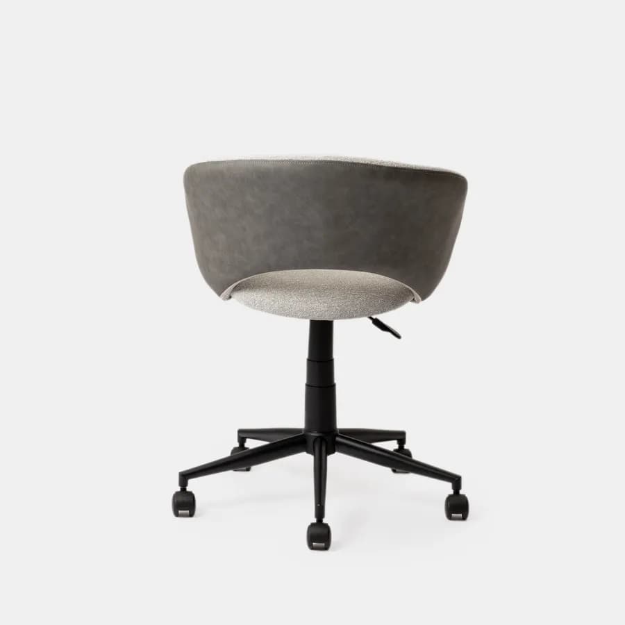 Sedia girevole da ufficio in tessuto effetto maglia grigio chiaro con schienale in similpelle grigio - Valzer