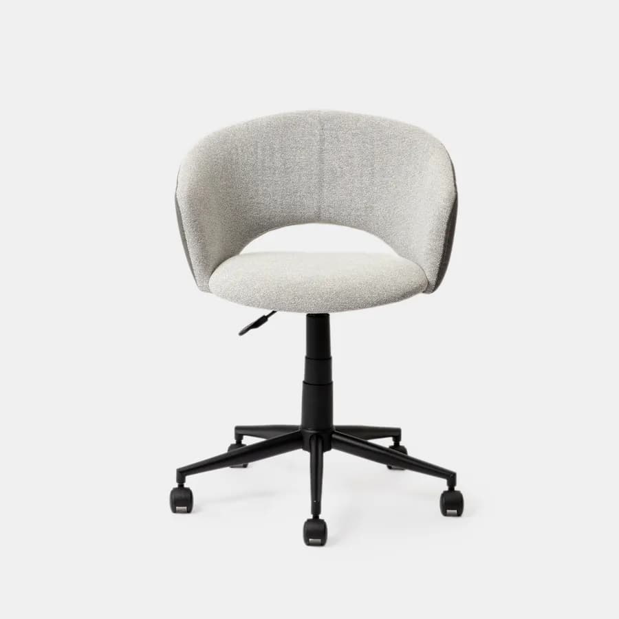 Sedia girevole da ufficio in tessuto effetto maglia grigio chiaro con schienale in similpelle grigio - Valzer