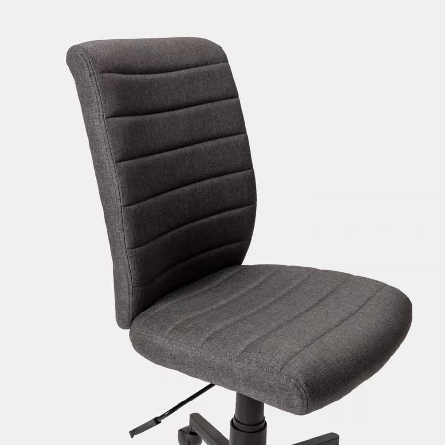 Sedia girevole da ufficio in tessuto grigio con altezza regolabile e base in nylon - Tamara