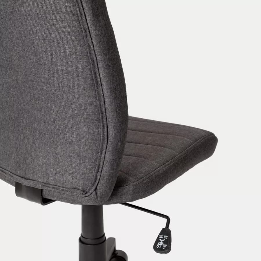 Sedia girevole da ufficio in tessuto grigio con altezza regolabile e base in nylon - Tamara