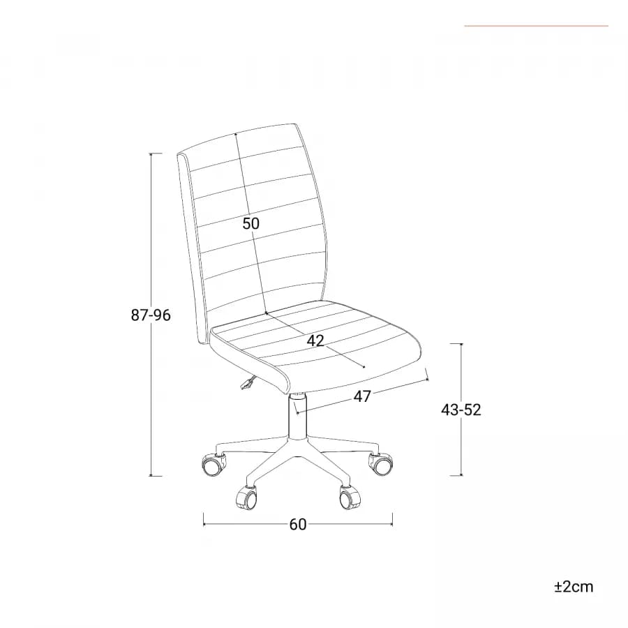Sedia girevole da ufficio in tessuto grigio con altezza regolabile e base in nylon - Tamara