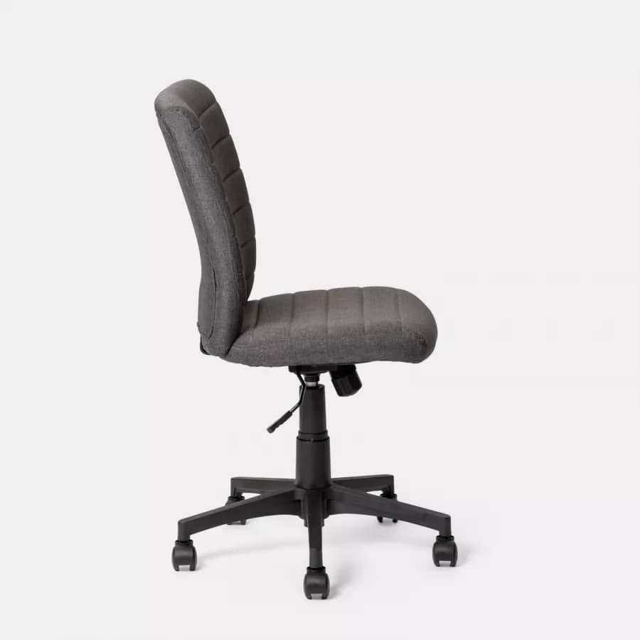 Sedia girevole da ufficio in tessuto grigio con altezza regolabile e base in nylon - Tamara