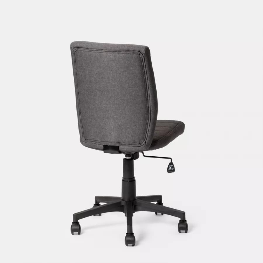 Sedia girevole da ufficio in tessuto grigio con altezza regolabile e base in nylon - Tamara