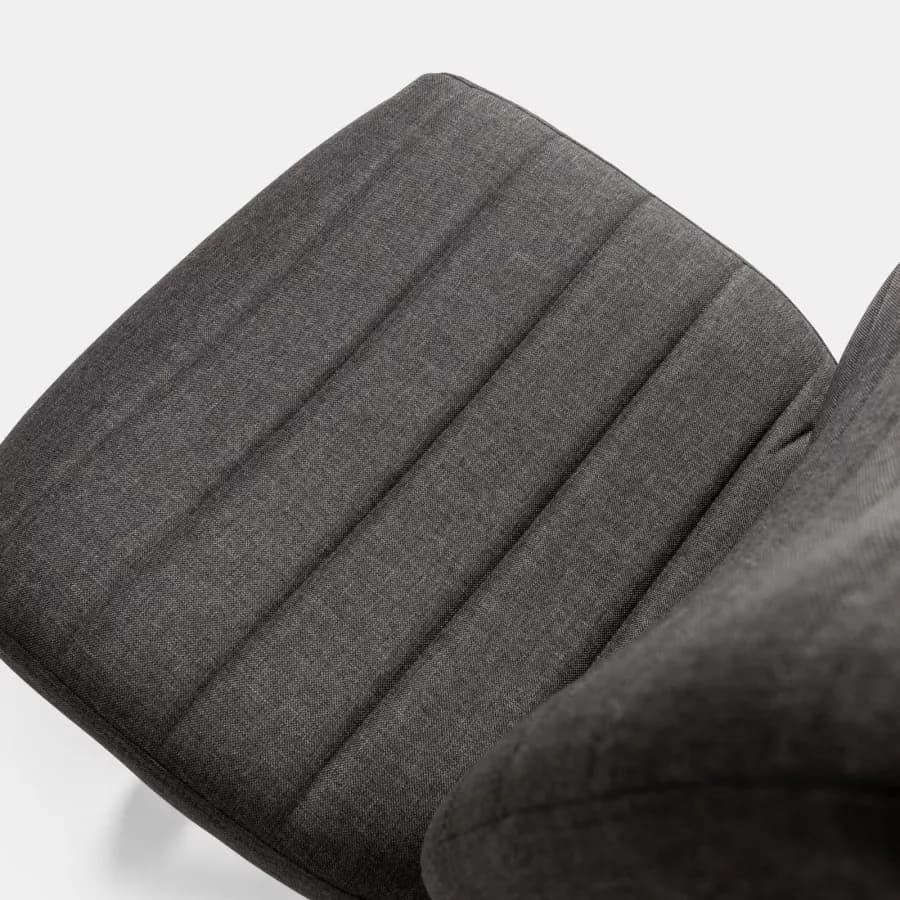Sedia girevole da ufficio in tessuto grigio con altezza regolabile e base in nylon - Tamara
