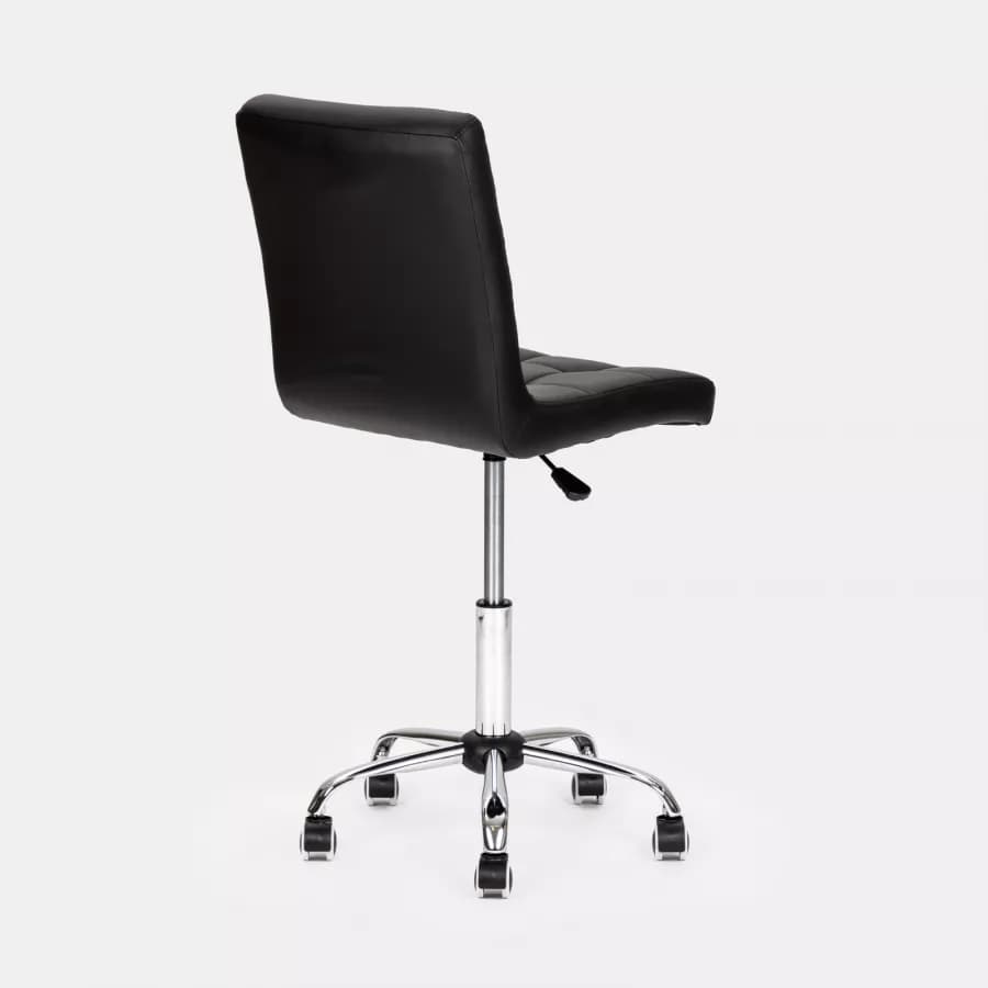 Sedia da ufficio girevole in similpelle nera con base cromata - Carlotta