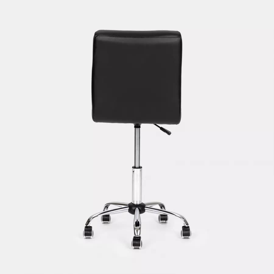 Sedia da ufficio girevole in similpelle nera con base cromata - Carlotta