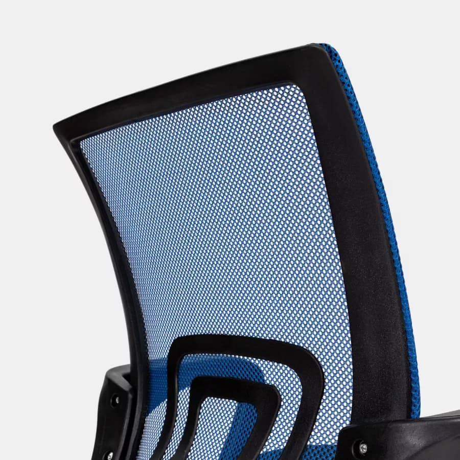 Sedia da ufficio girevole in tessuto mesh nero e schienale traspirante blu - Lizzy