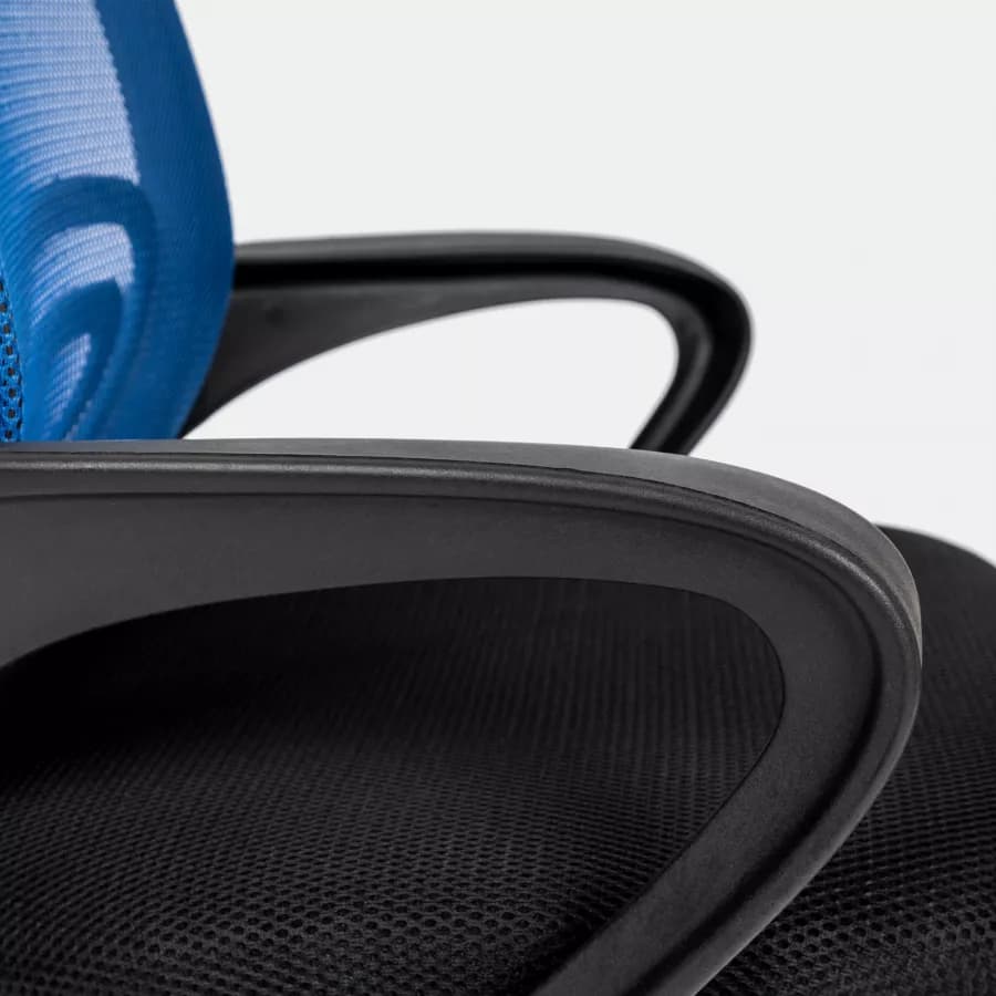 Sedia da ufficio girevole in tessuto mesh nero e schienale traspirante blu - Lizzy