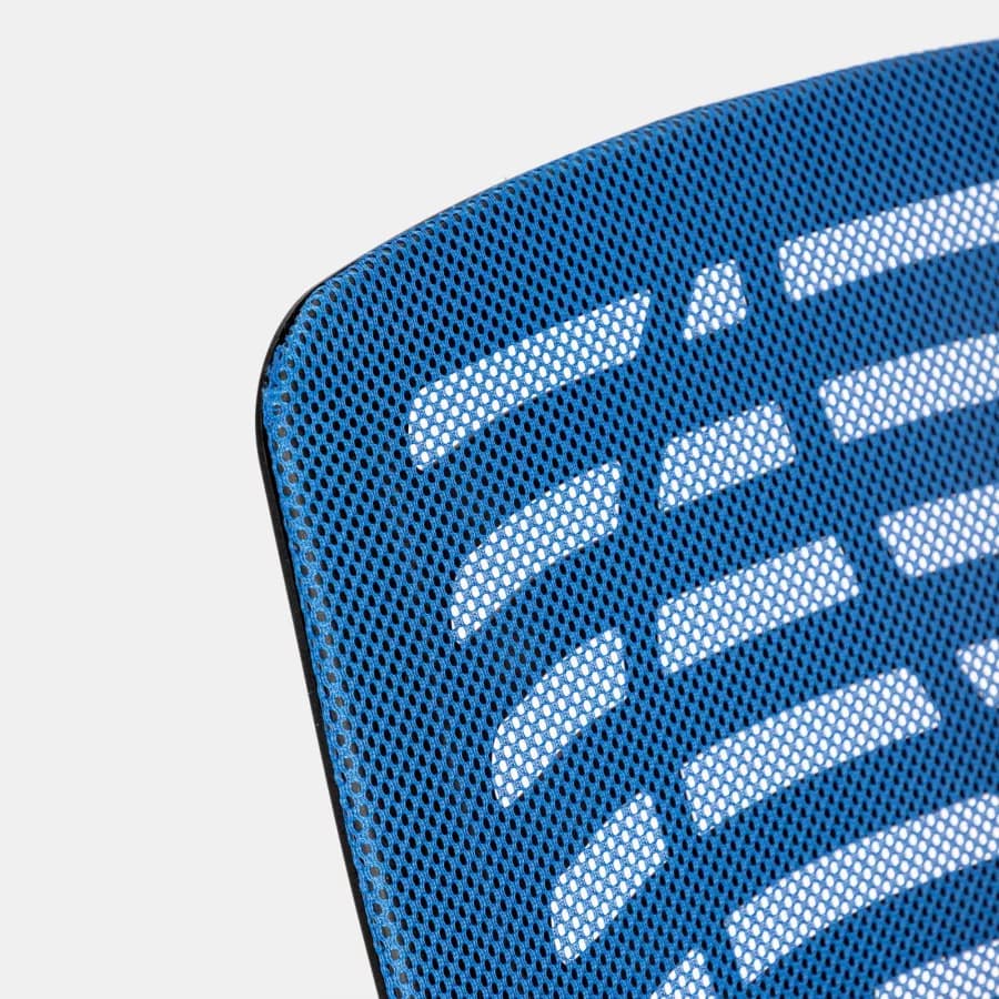 Sedia da ufficio girevole in tessuto mesh nero e schienale traspirante blu - Storex