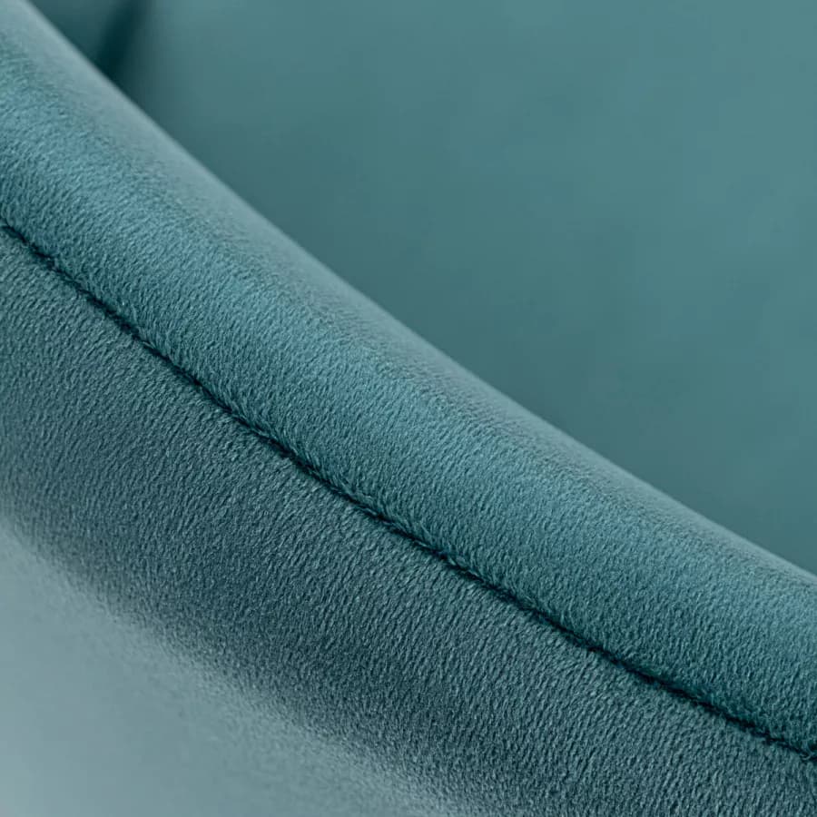 Sedia da ufficio girevole in velluto blu petrolio con base in metallo nero - Iupak Roller