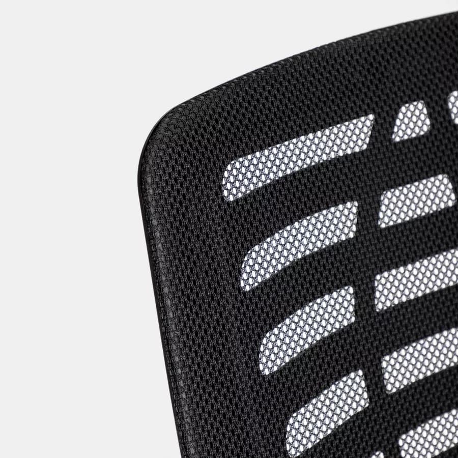 Sedia da ufficio girevole in tessuto mesh nero e schienale traspirante con base cromata - Storex