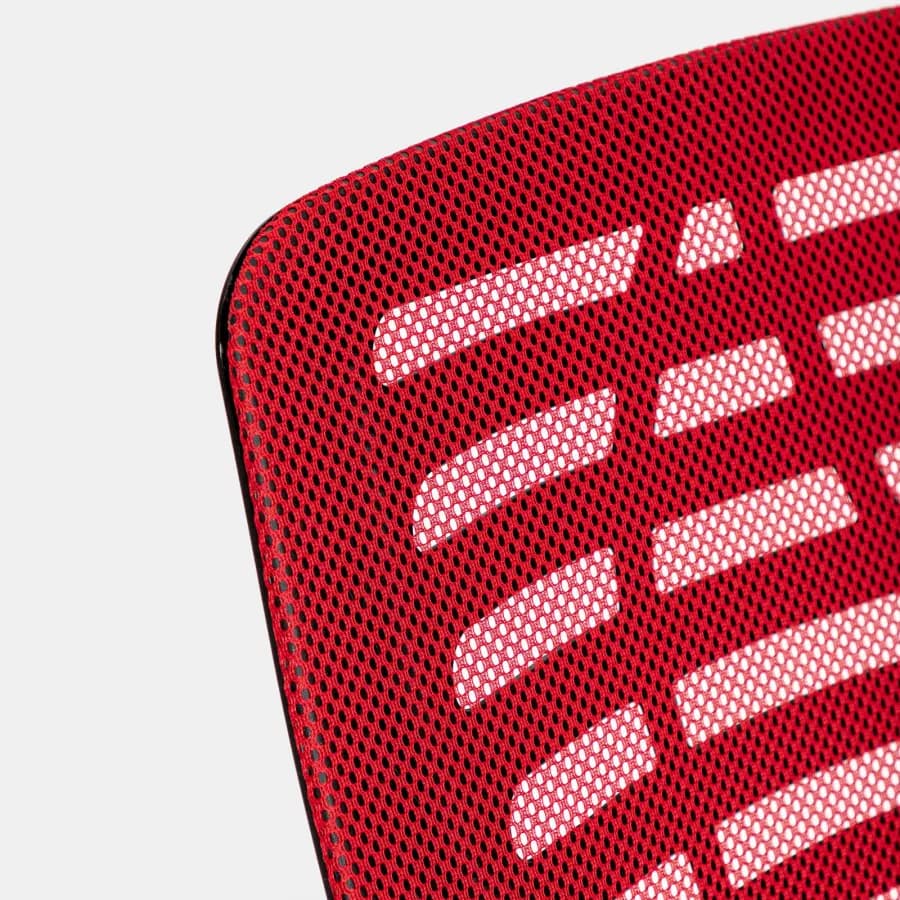 Sedia da ufficio girevole in tessuto mesh nero e schienale traspirante rosso - Storex