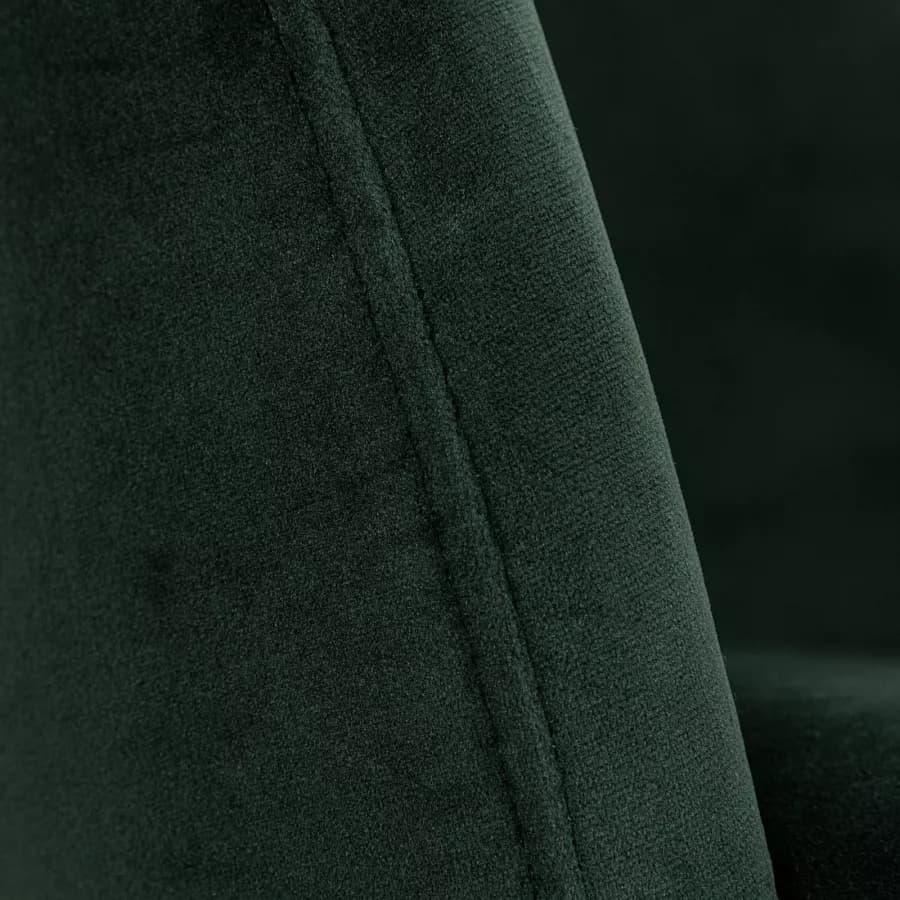 Sedia da ufficio girevole in velluto verde scuro con base in metallo nero - Kimmy Roller
