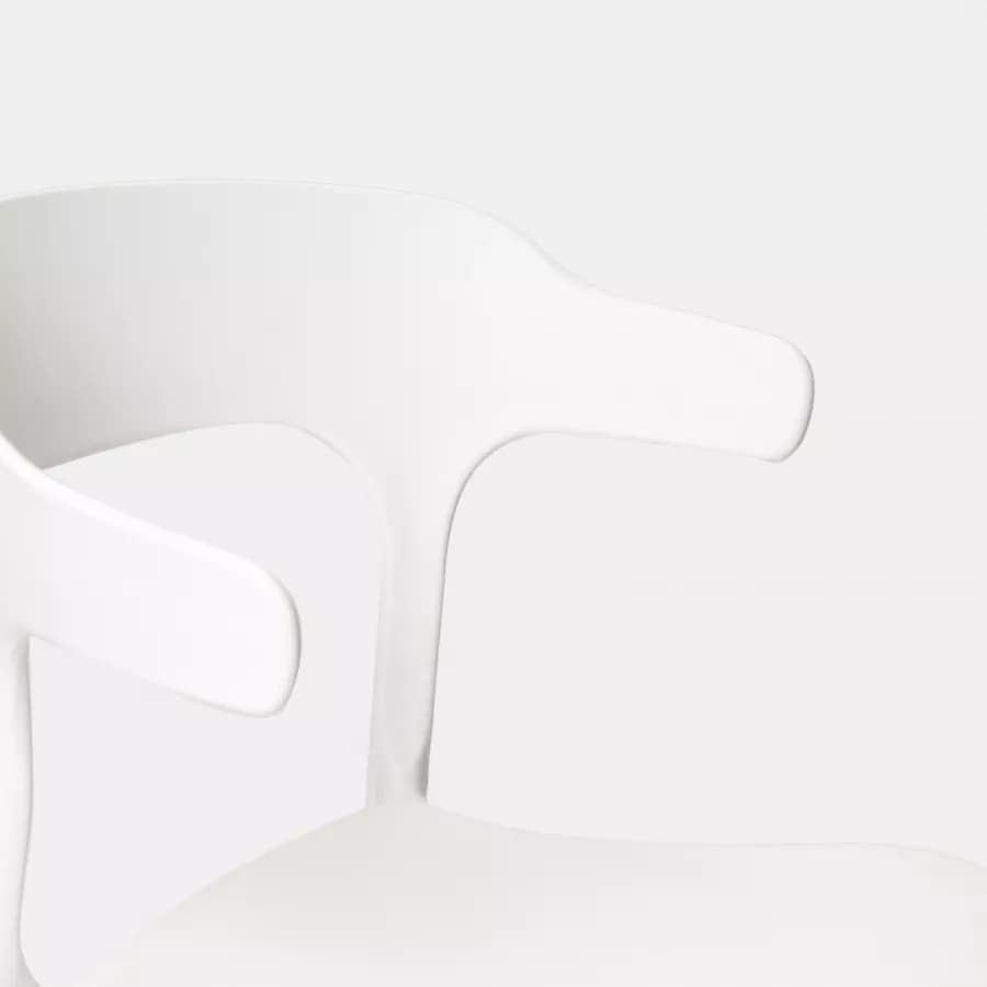 Sedia impilabile con braccioli design in polipropilene bianco - Dibra