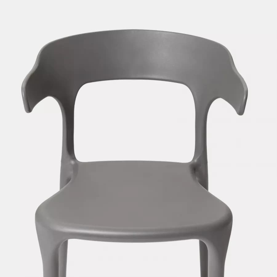 Sedia impilabile con braccioli design in polipropilene grigio - Dibra
