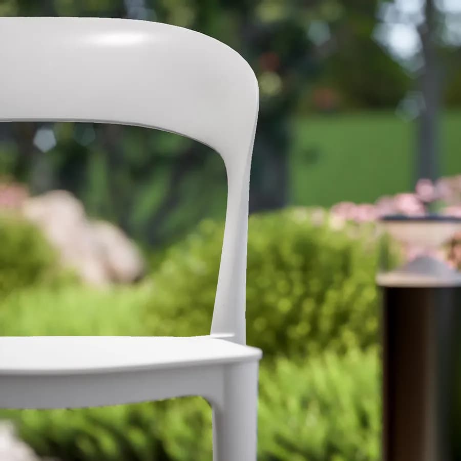 Sedia impilabile da giardino in polipropilene bianca - Valda