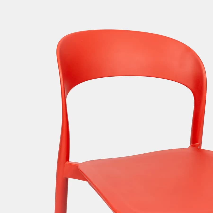 Sedia impilabile da giardino in polipropilene rosso - Valda