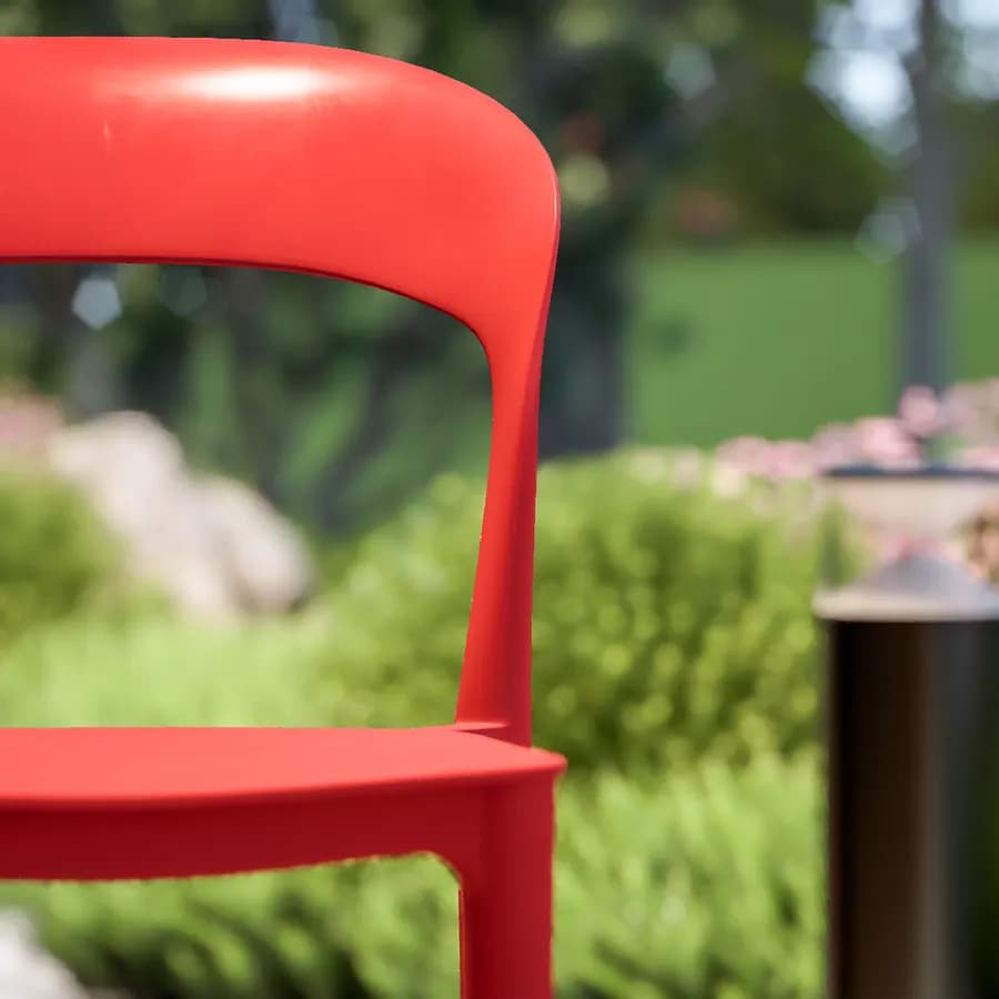 Sedia impilabile da giardino in polipropilene rosso - Valda