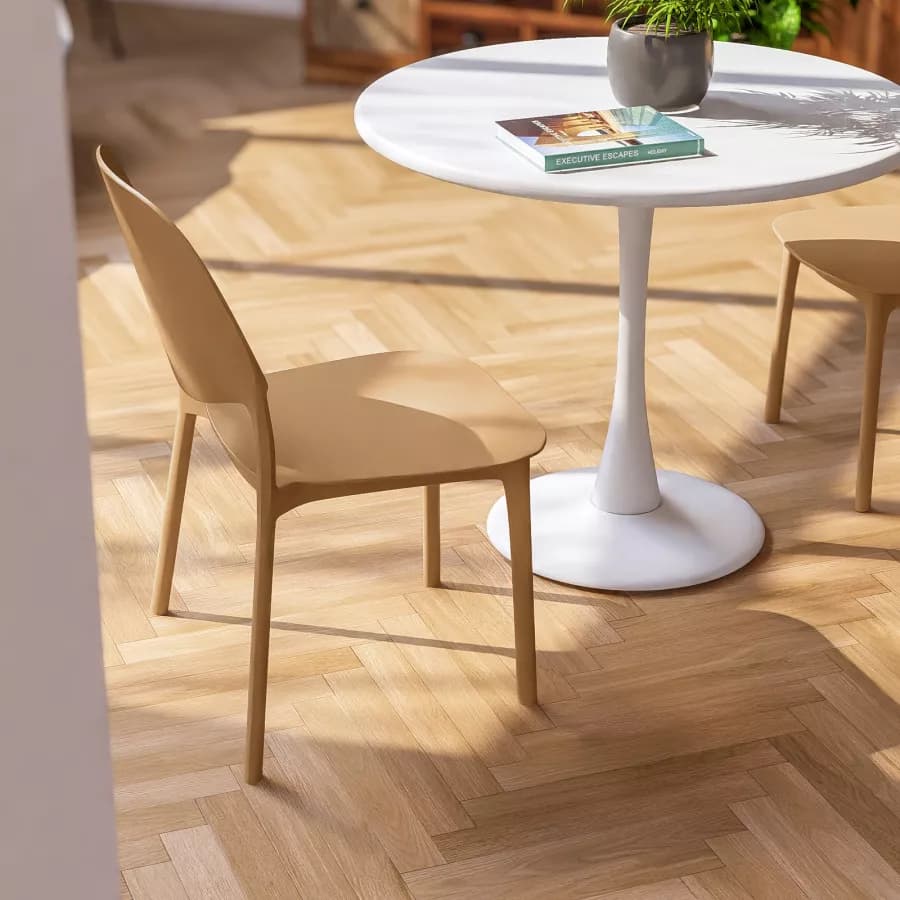 Sedia impilabile in polipropilene cappuccino - Qalis