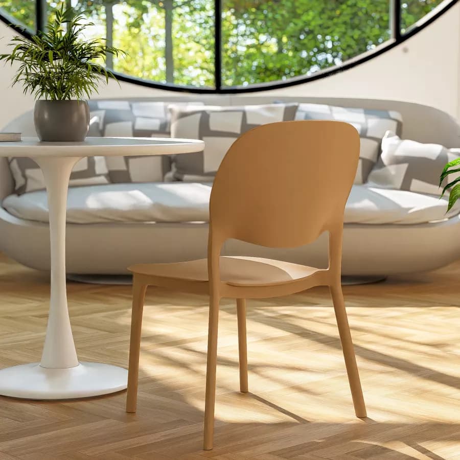Sedia impilabile in polipropilene cappuccino - Qalis
