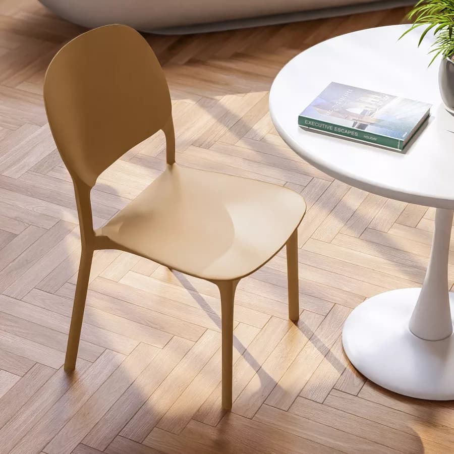Sedia impilabile in polipropilene cappuccino - Qalis