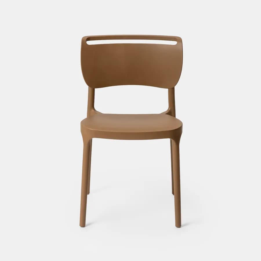 Sedia impilabile in polipropilene cappuccino - Clyde