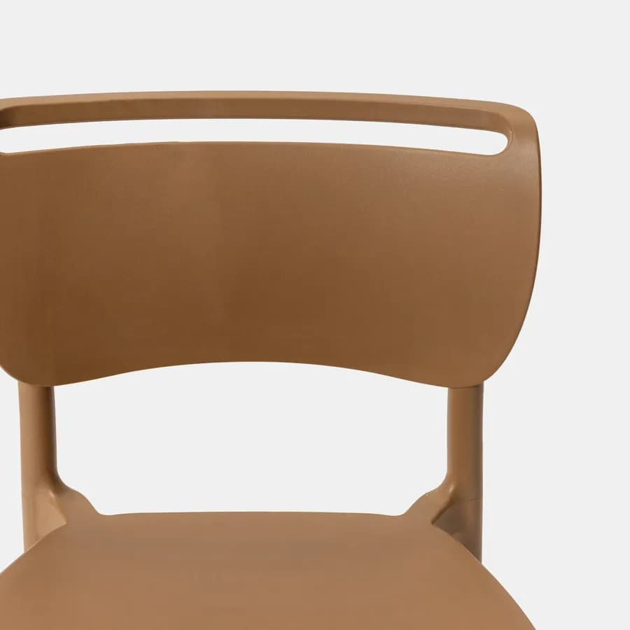 Sedia impilabile in polipropilene cappuccino - Clyde
