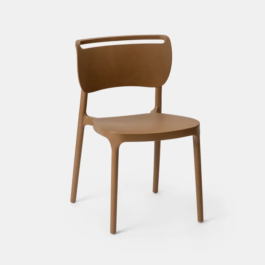Sedia impilabile in polipropilene cappuccino - Clyde