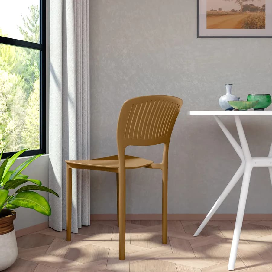 Sedia impilabile in polipropilene cappuccino - Yessir
