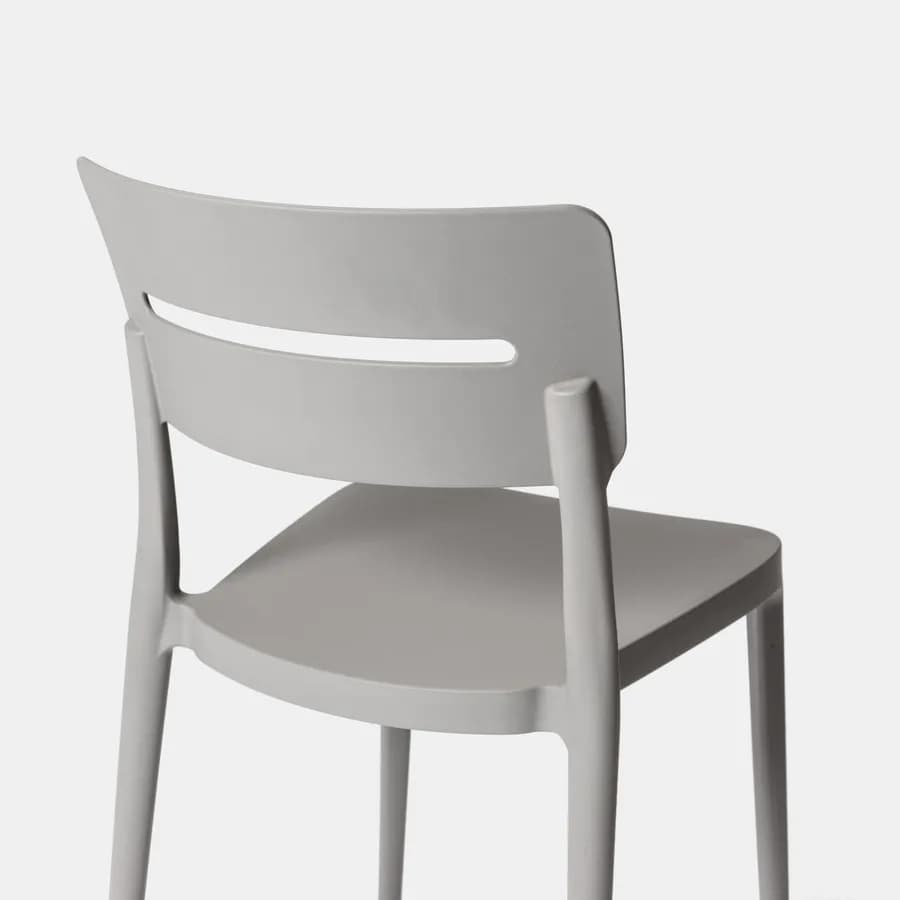 Sedia impilabile in polipropilene grigio - Deanna
