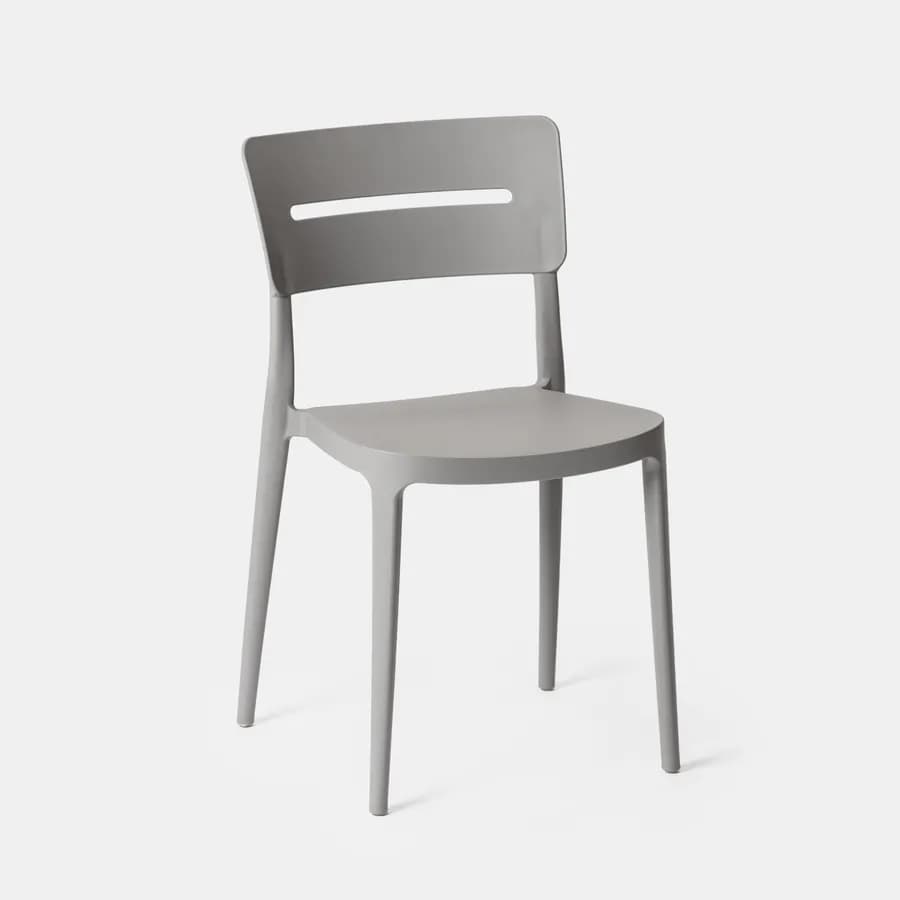 Sedia impilabile in polipropilene grigio - Deanna