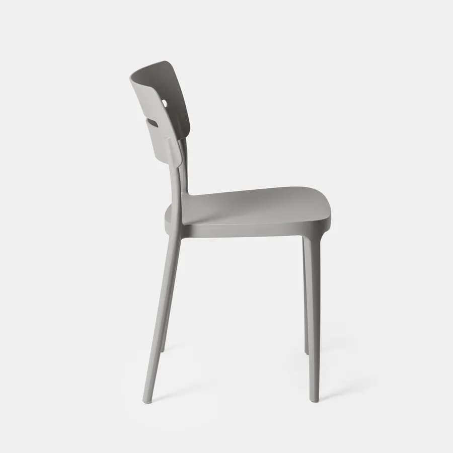Sedia impilabile in polipropilene grigio - Deanna