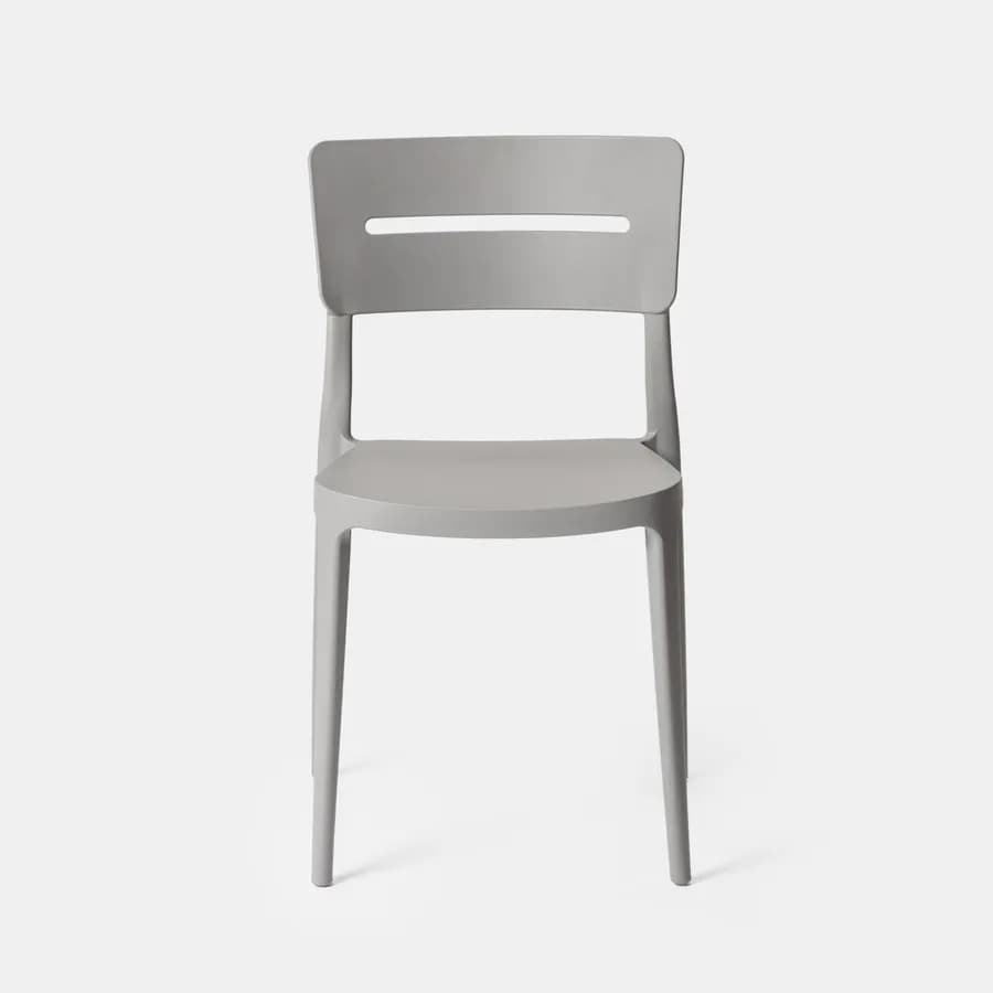 Sedia impilabile in polipropilene grigio - Deanna