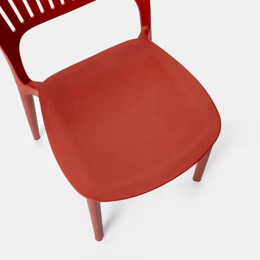 Sedia impilabile in polipropilene rosso - Yessir
