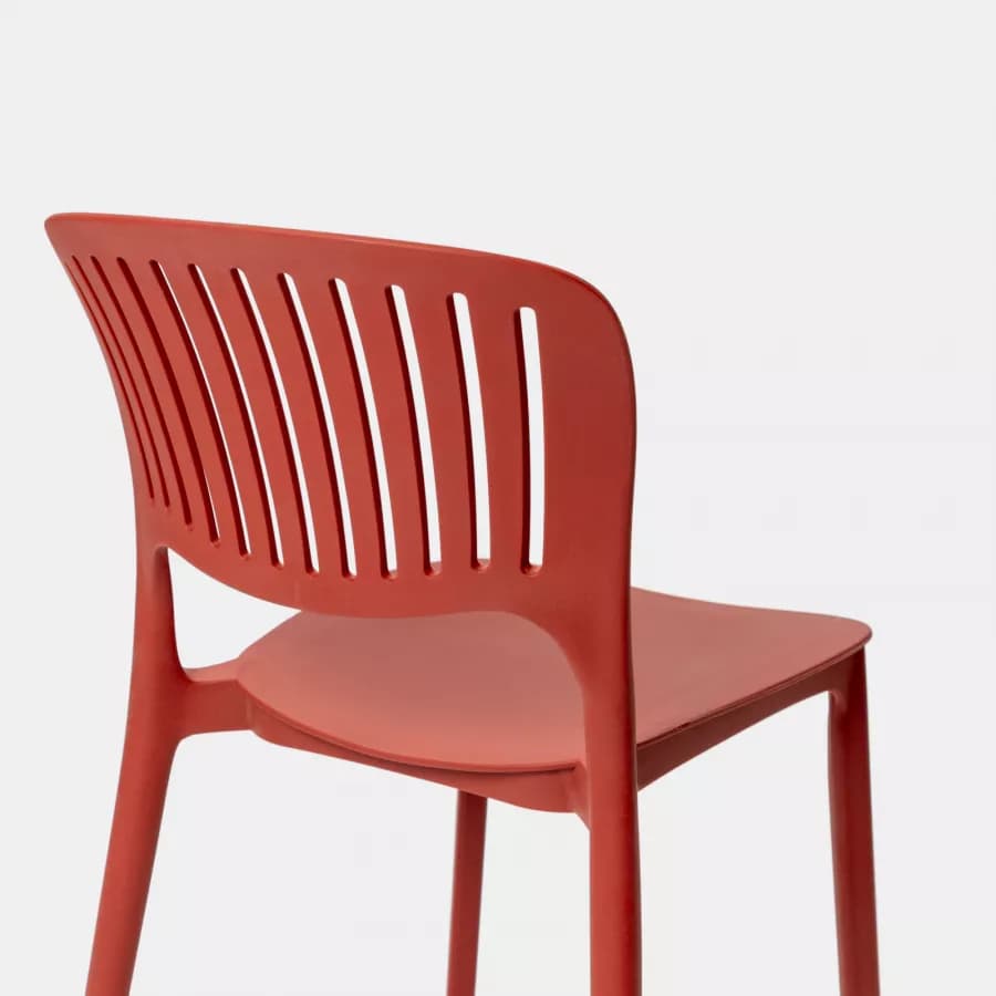 Sedia impilabile in polipropilene rosso - Yessir
