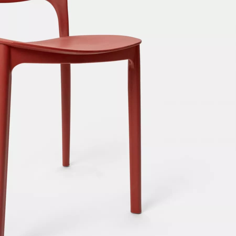 Sedia impilabile in polipropilene rosso - Yessir