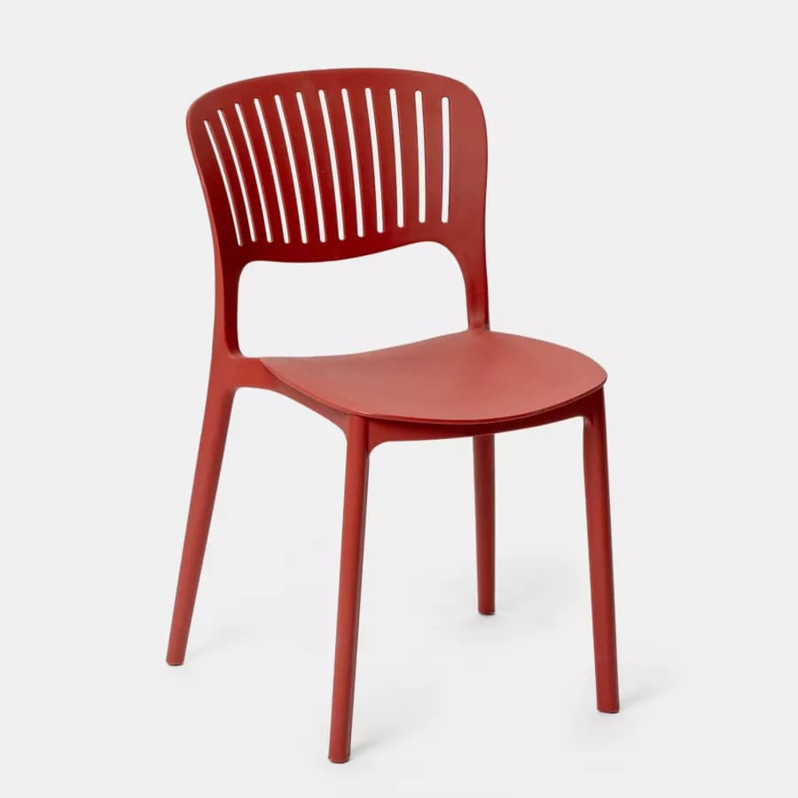 Sedia impilabile in polipropilene rosso - Yessir