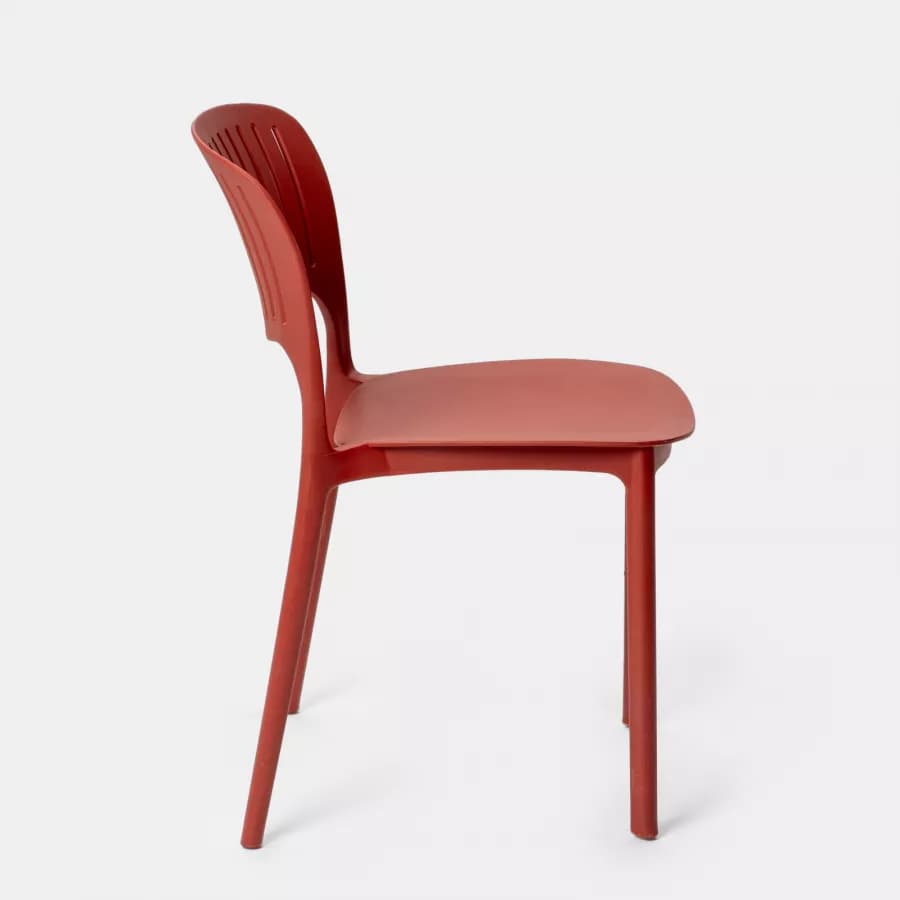 Sedia impilabile in polipropilene rosso - Yessir