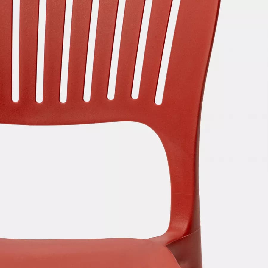 Sedia impilabile in polipropilene rosso - Yessir