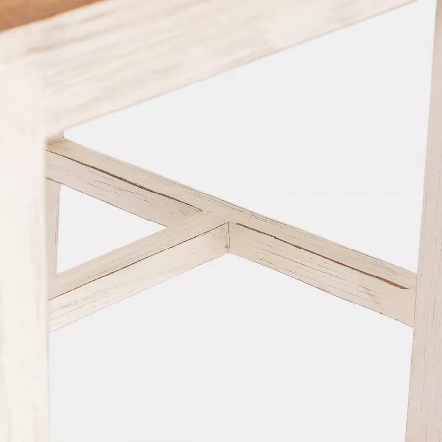 Sedia in legno di acacia bianco e rovere chiaro - Freia Stone