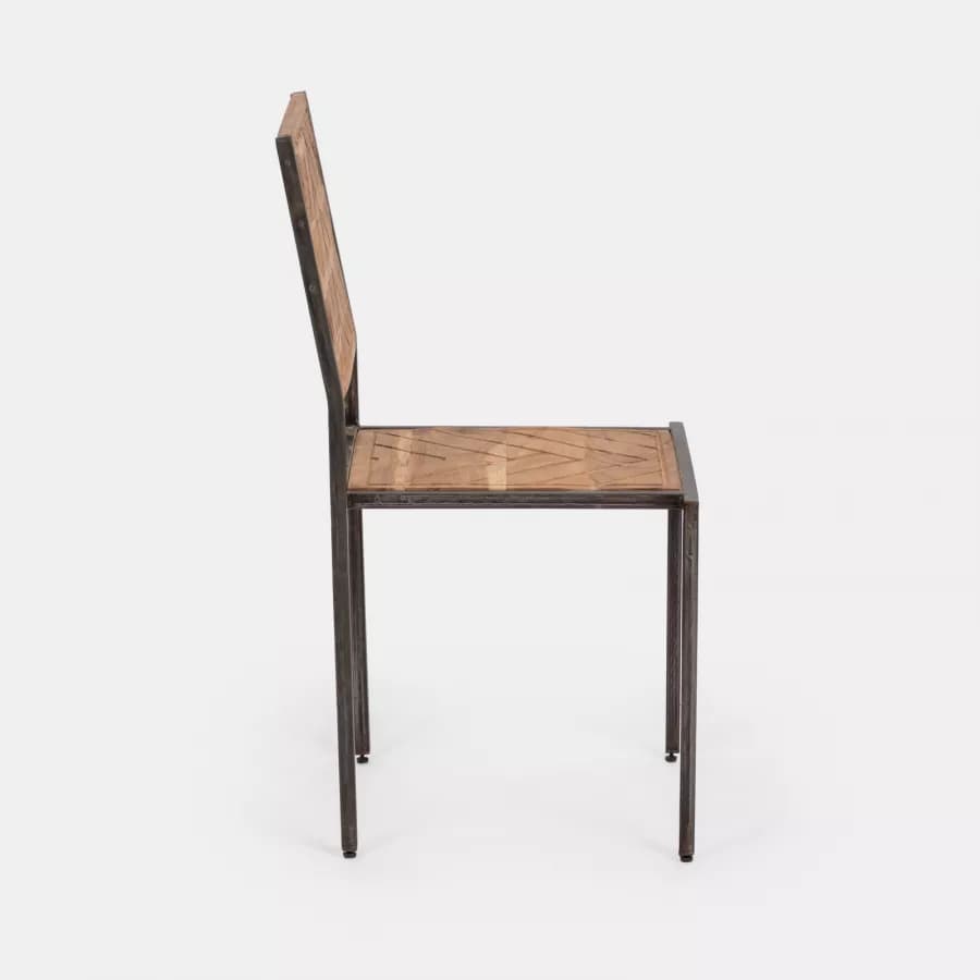 Sedia in legno di acacia e metallo nero - Freia Acacia