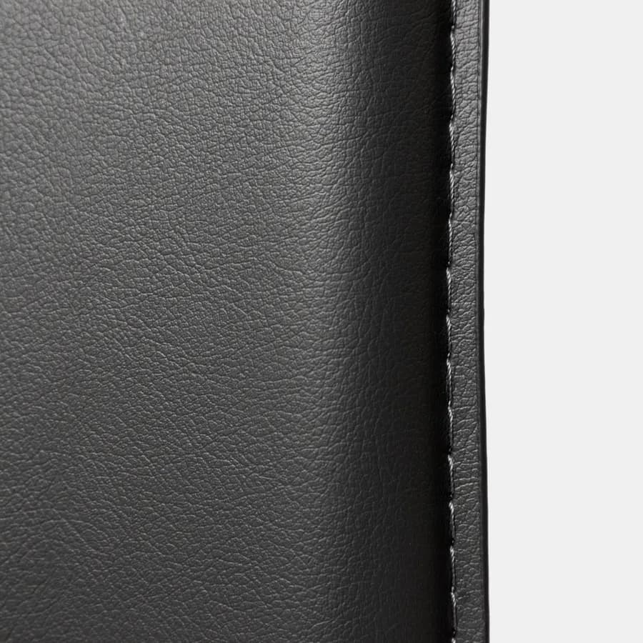 Sedia in similpelle antracite con gambe in metallo rivestite - Manfredi