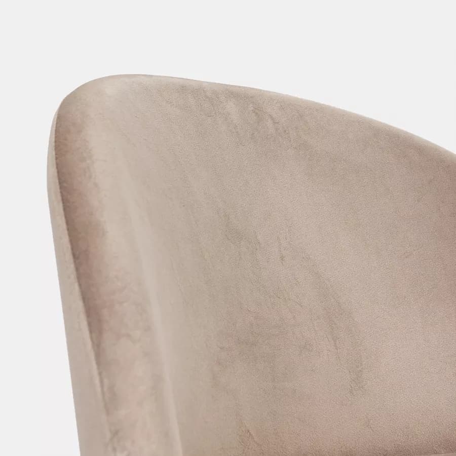 Sedia in velluto tortora con gambe oro - Melt