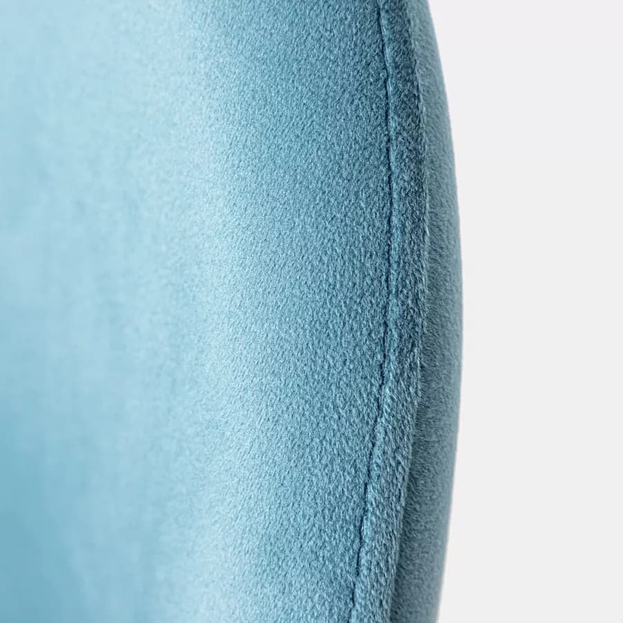 Sedia in velluto blu avio con gambe in metallo cromo - Zilla