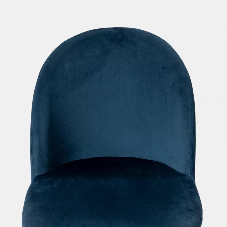Sedia in velluto blu petrolio con gambe in metallo finitura oro - Zilla