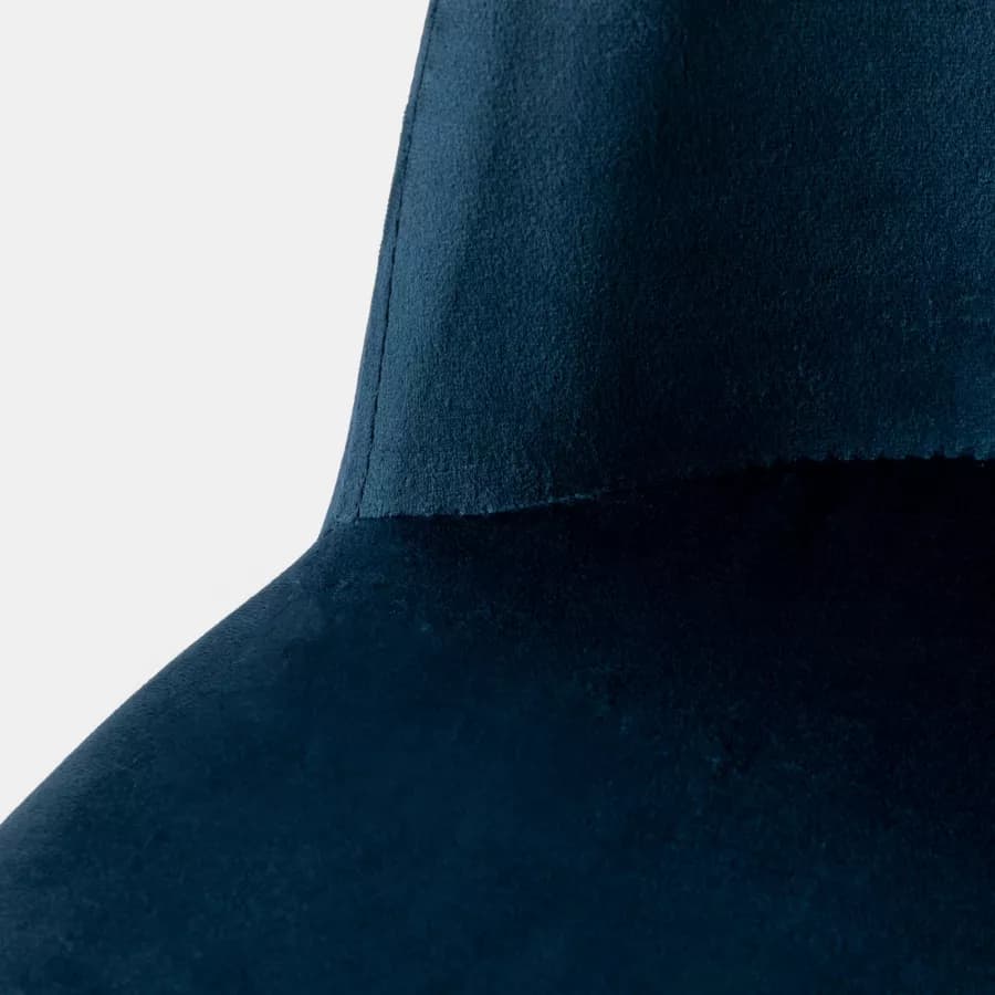 Sedia in velluto blu petrolio con gambe in metallo finitura oro - Zilla