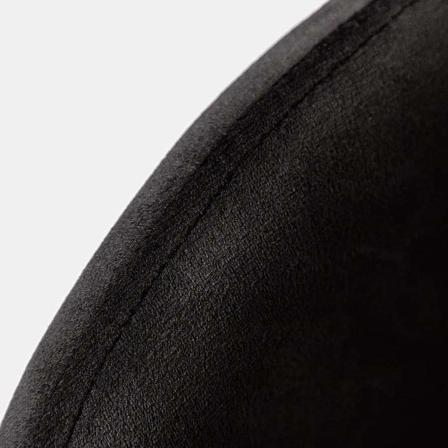 Sedia in velluto nero con gambe in metallo - Zilla