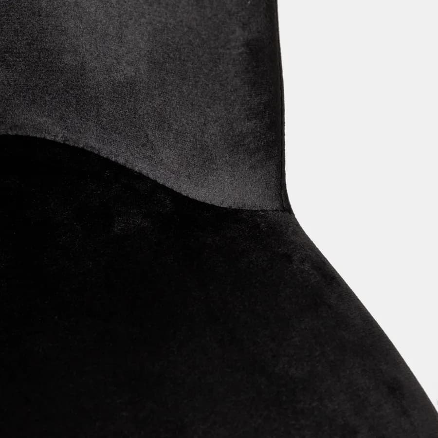 Sedia in velluto nero con gambe in metallo - Zilla